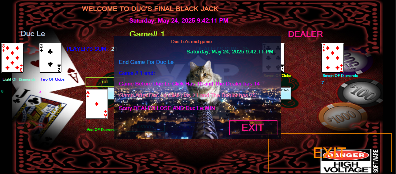 Black Jack Game Screenshot