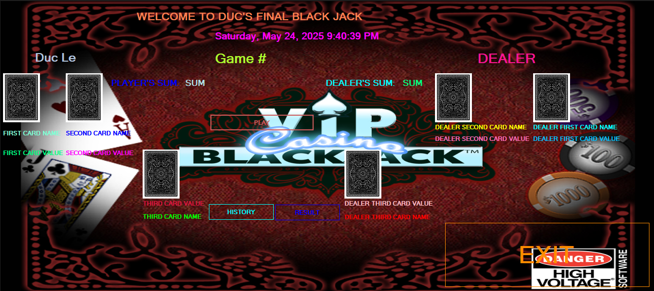 Black Jack Game Screenshot