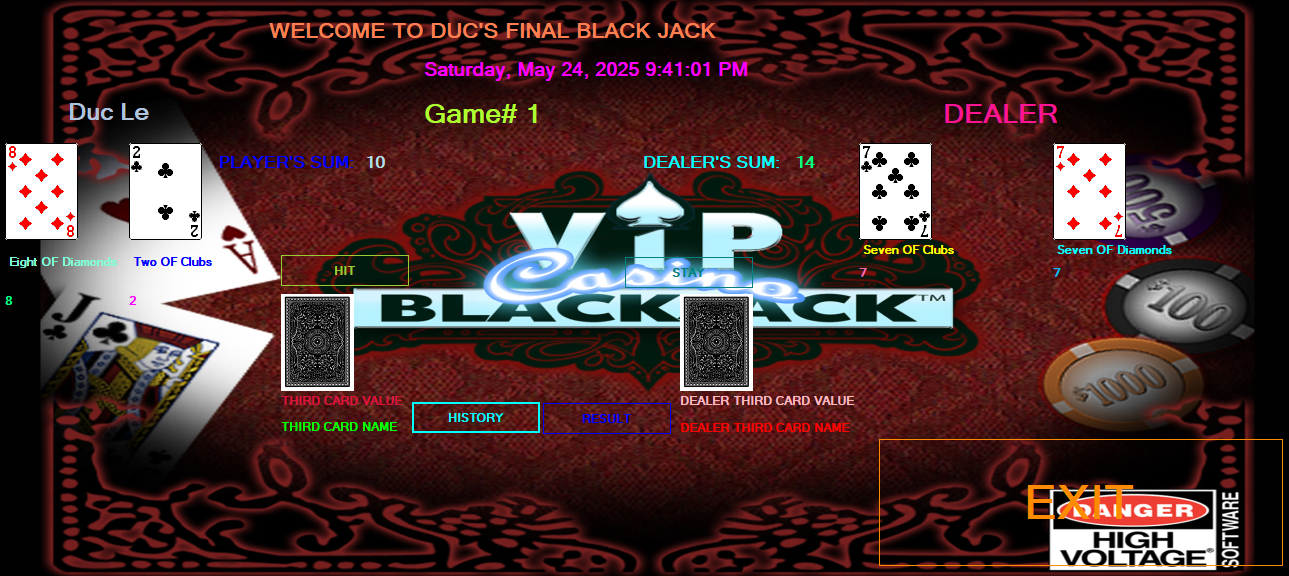 Black Jack Game Screenshot