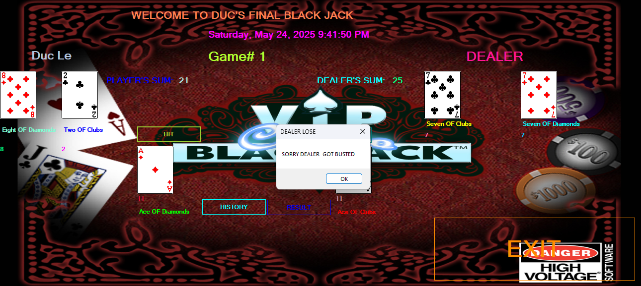 Black Jack Game Screenshot